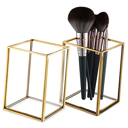 MUSISALY Make-up-pinselhalter 2 Stück Acryl-pinsel-organizer-becher Große Make-up-pinsel-aufbewahrung Make-up-pinsel- Becher Desktop-make-up-organizer von MUSISALY