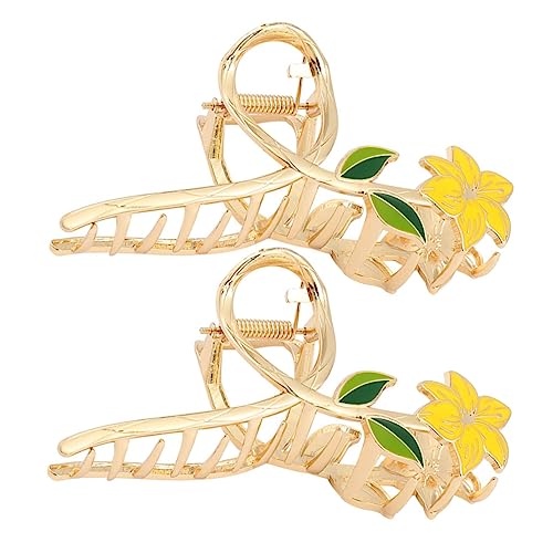 MUSISALY 2stücke Haarklammern Mit Lilienmotiv Für Frauen Haarklammern Aus Metall Für Langes Haar Blumenmotiv Für Haare Große Blume Für Dünnes Haar Zubehör Mit Blumenmotiv Für von MUSISALY