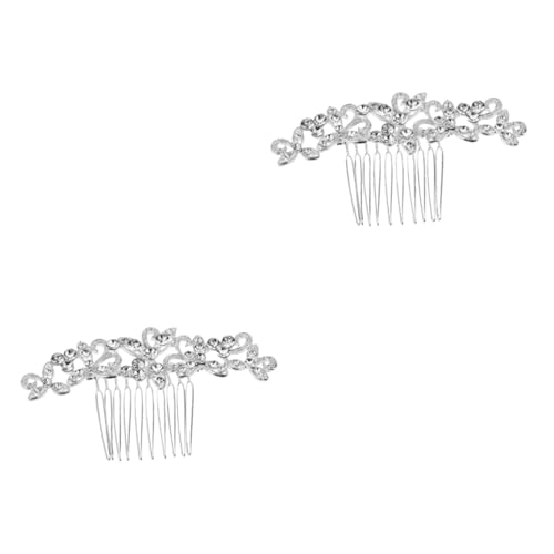 MUSISALY 2St Brautkopfschmuck aus Strass Brautkamm Haarkamm mit Perlen für die Braut Hochzeit Braut Haarspange Hochzeitsschmuck für die Braut haarschmuck haar spangen Hochzeit Haarkamm Weiß von MUSISALY