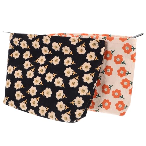 MUSISALY 2stücke Vintage Cord Handgepäck Kosmetiktaschen Weiche Langlebige Makeup Organizer Für Reisen Und Alltag Für Damen von MUSISALY