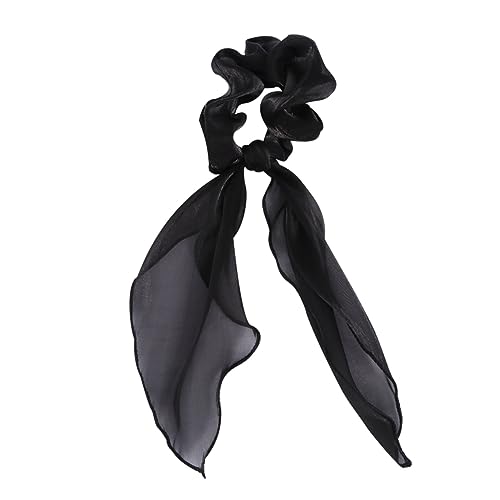 MUSISALY 2stücke Einfarbige Elastische Haarschleife Langes Stoff-haarband Pferdeschwanzhalter Haarseile Für Damen Schwarz von MUSISALY