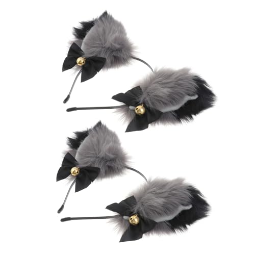 MUSISALY 2stücke Katzenohren Haarreif Mit Glöckchen Für Halloween Cosplay Kostüm Süßes Tier-haarband Für Erwachsene Für Partys Und Festlichkeiten von MUSISALY