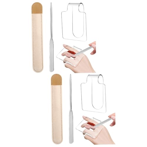 MUSISALY 2St Palette Make-up-Tool Wimperntusche klare Anmischschale Mischtablett mit Spatel klarer Fingernagellack Make-up-Spatel Make-up-Platte Make-up-Boards Schminkbrett Rostfreier Stahl von MUSISALY