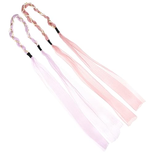 MUSISALY 2stücke Perlenschmuck Haarbänder Mit Schleife Dekorative Haarreifen Für Kreative Und Bequeme Haaraccessoires Für Kostümpartys Und Feiertage Farben Und Rosa von MUSISALY