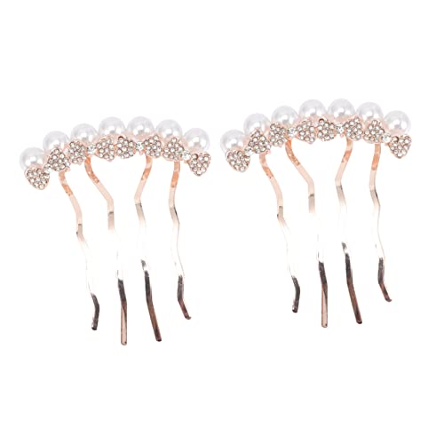 MUSISALY 2 Stück Haarkamm-clips Hochzeit Strass-haarspangen Seitlicher Kammclip Mit Perlen Dekorative Haarkämme Für Frauen von MUSISALY