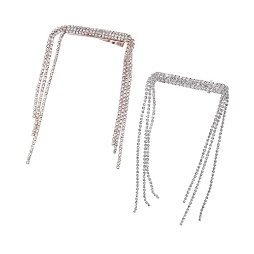 MUSISALY 2 Stück Haarspangen Elegante Haarkette Haarspangen Quaste Haarspange Für Mädchen Brautschmuck Hochzeitsaccessoires/silber von MUSISALY
