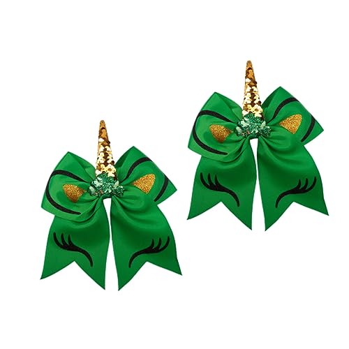 MUSISALY Entzückende Grüne Haarschleifen-haarspangen Aus Horn Für Mädchen Nicht Dehnbar Haarschleifen-clips Für Frauen Jungen Und Mädchen von MUSISALY