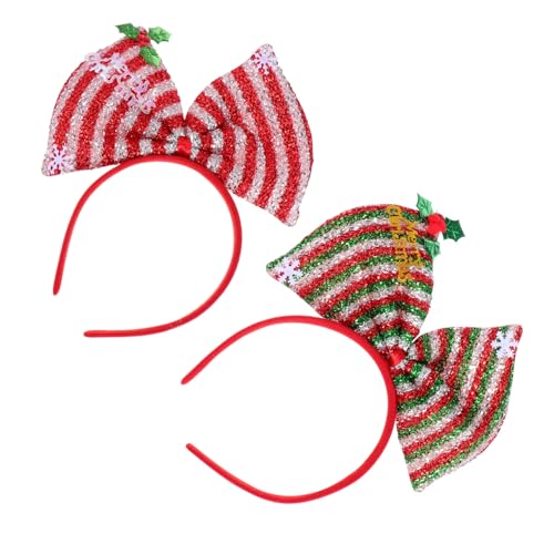 MUSISALY 2stücke Glitzer Haarband Mit Schleife Für Weihnachten Festlicher Kopfschmuck Für Partys Feiertage Und Besondere Anlässe von MUSISALY