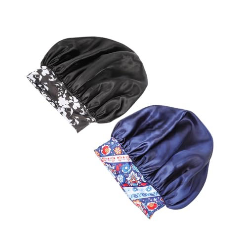 MUSISALY 2stücke Satin Haube Für Damen Elastische Schlafkappen Für Maximalen Große Atmungsaktiv Und Für Nachtpflege Farben von MUSISALY