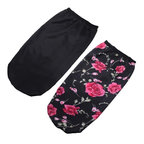 MUSISALY 2St lange haar kappe Haarfärbemittel elastisch Haarschmuck Kopfwickel für Frauen Haarhaube protect schutzzelt schatt Haube zum Schlafen lange Satinhaube Hut mit hoher Elastizität von MUSISALY