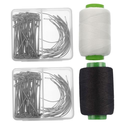 MUSISALY 2sätze Nadeln Und C-nadeln Für Perücken Mit Fäden Zubehör Für Perückenherstellung Und Fixierung Garn Praktischem Aufbewahrungskoffer von MUSISALY