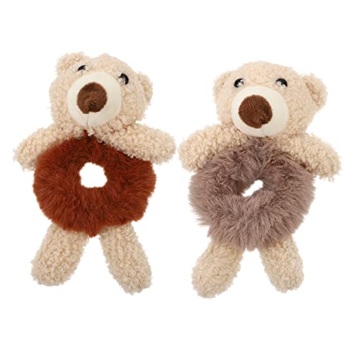 MUSISALY 2stücke Bär Geformte Haarseile Für Mädchen Plüsch Haarschmuck Haar Ringe Als Accessoires Für Cartoon Stil Haar Zubehör Haarseile Aus Weichem Plüsch von MUSISALY