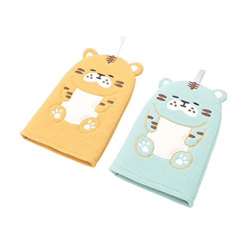 MUSISALY Sanfte Und Bequeme Dusch- Und Badehandschuhe Für Kinder Entzückendes Badetuch-set Mit Cartoon-tiger von MUSISALY