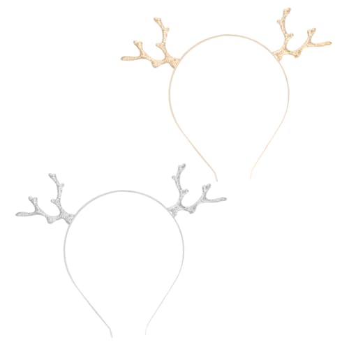 MUSISALY 2stücke Rentier Geweih Weihnachts Haarband Kopfschmuck Haarreif Haarschmuck Festlich Verschluss Dekorative Kopfstück von MUSISALY