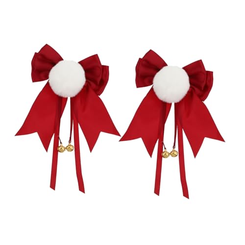 MUSISALY 2stücke Haar Bogen Haarclips Dekorative Haarspangen Mit Schleife Pompon Und Glöckchen Für Frauen Mädchen Various Frisuren Und Kleidungsstücke von MUSISALY