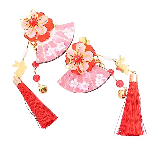 MUSISALY 2stücke Fächerform Haarklammer Mit Quaste Japanische Blumen-haarspange Für Damen Mädchen Und Besondere Anlässe Stilvolles Haarschmuck-accessoire Für Alltag Und Feiern von MUSISALY