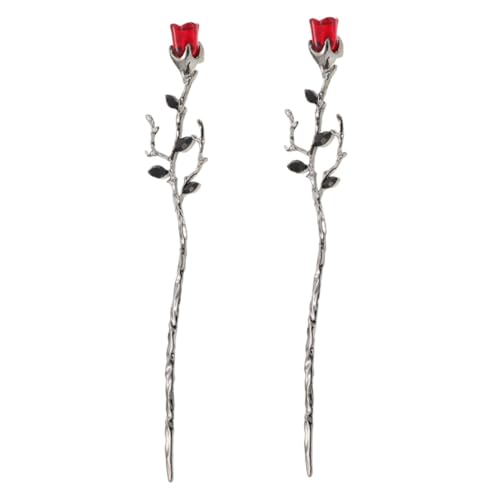 MUSISALY 2stücke Retro Rosenblüten Haarnadeln Für Dutt Lange Haare Zubehör Für Frauen Chinesisches Stil Haarstäbchen Dekorative Haarnadeln Haar Zubehör von MUSISALY