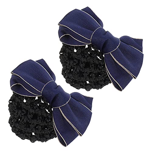 MUSISALY 2st Haarnetz Französische Haarspange Mit Bowknot Duttabdeckung Mit Haarspange Haargummis Mit Blumenmuster Haarknotenabdeckung Für Frauen Wimpern Buch Blue Haarnadel Aus Legierung von MUSISALY