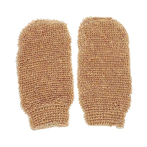 MUSISALY Badehandreibehandschuhe Aus Jute Badetücher 2 Duschhandschuhe Peeling-eigenschaften Badezimmer-schrubbtücher Für Männer Und Frauen von MUSISALY