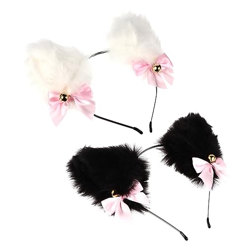 MUSISALY 2stücke Plüsch Katzenohren Haarreif Mit Glöckchen Lustiger Und Kreativer Haarschmuck Für Cosplay Partys Und Festlichkeiten Geeignet Für Mädchen Und von MUSISALY