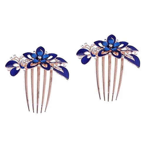 MUSISALY 2st Modische Kopfbedeckung Ausgefallene Haarspangen Brautjungfer Haarspange Haar Strass Hochzeit Kopfschmuck Brauthaarspangen Und -kämme Hochzeit Haarspange Trendiges Blue von MUSISALY