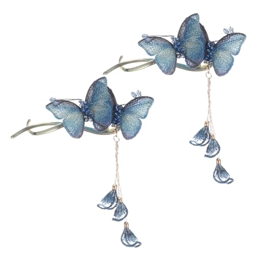 MUSISALY 2stücke Schmetterlings Haarklammern Mit Quasten Elegante Haarspangen Für Damen Accessoires Für Besondere Anlässe Und Alltag Leuchtende Farben Und Robustes Design von MUSISALY