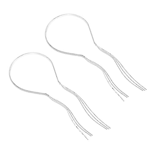 MUSISALY 2stücke Strass-quasten-stirnband Für Frauen Als Kopfbedeckung Schmuck Für Kostüm Und Fest Glitzerndes Haar-accessoire Mit Strass-details von MUSISALY