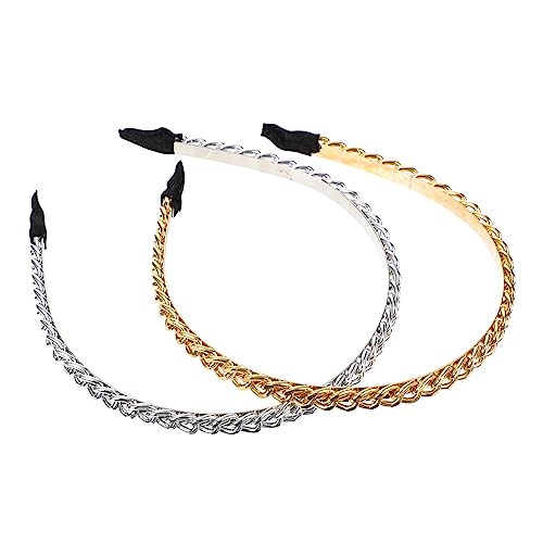 MUSISALY 2stücke Metall-stirnbänder Für Und Mädchen Dünne Haarschmuck-accessoires Für Hochzeiten Und Partys in Gold Und Silber von MUSISALY