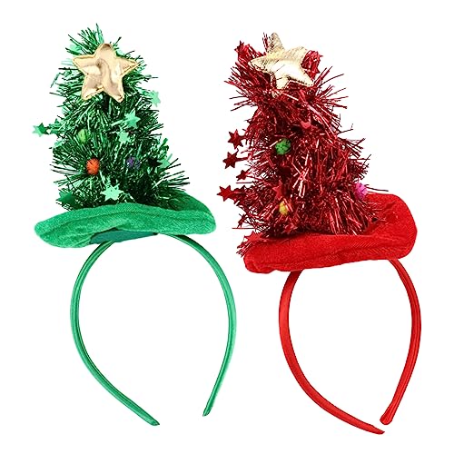 MUSISALY 2 Stück Weihnachtsbaum-stirnband Weihnachts-haarreif Haarschmuck Ohne Licht Festlicher Kopfschmuck von MUSISALY