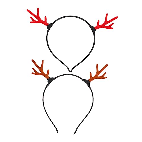 MUSISALY Rentier-geweih-haarband-set Weihnachts-haarband Für Jungen Und Mädchen 2-teilig Rotbraun Geweih-haarreifen Für Festival-partys Weihnachts-haar-accessoires von MUSISALY