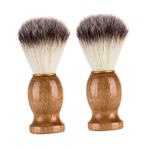 MUSISALY 2stücke Bartbürste Mit Holzgriff Für Rasur Rasierpinsel Vegan Mit Weichen Borsten Bartbürste Für Männer Rasierzubehör Friseurbedarf Für Bartpflege von MUSISALY