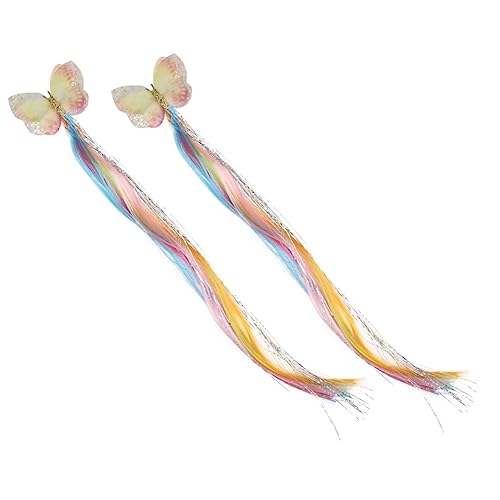 MUSISALY 2stücke Farbige Regenbogen Haarverlängerungen Schmuck Für Junge Mädchen Mädchen Kostüm Haarschmuck Zubehör Hergestellt Aus Hochwertigem Material Langlebig Und Schön von MUSISALY