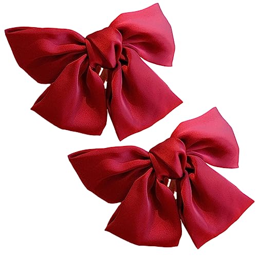 MUSISALY 2stücke Große Schleifen Haarspange Für Damen Stylische Haarschmuck Clips Rot Für Partys Und Festliche Anlässe Hochwertiger Design Für Und Mädchen von MUSISALY