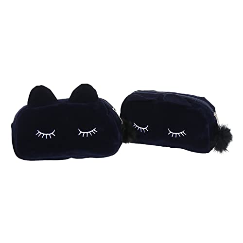 MUSISALY 2stücke Kosmetiktasche Katze Design Mit Reißverschluss Für Damen Make-up Und Stifte Aufbewahrungstasche Waschutensilien Beutel von MUSISALY