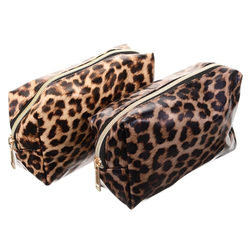 MUSISALY 2stücke Leopardenmuster Make-up-Tasche Reise-Kosmetiktasche Damen-Kosmetiktasche Aufbewahrungstasche Für Kosmetika Und Toilettenartikel Tragbar Für Unterwegs Und Heimgebrauch von MUSISALY
