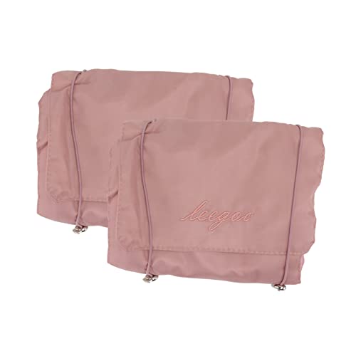 MUSISALY 2stücke Make-up-Tasche Groß Mit Vier Fächern Aufbewahrungstasche Waschbeutel Kosmetiktasche Tragbar Für Damen Kosmetikbeutel Rosa von MUSISALY