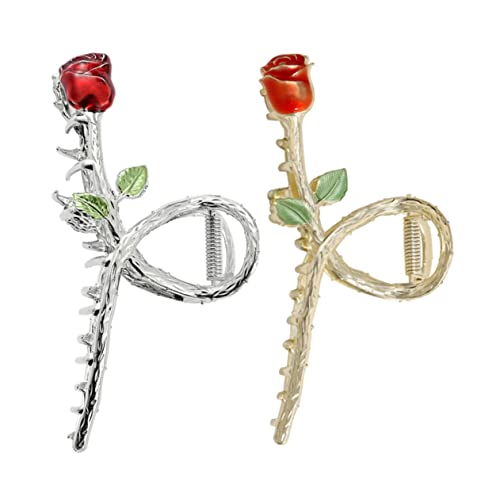 MUSISALY 2stücke Metall Haarspange Mit Roter Blume Dekorative Blumenklammer Haarschmuck Für Frauen Und Mädchen Geeignet Für Haartypen Und Anlässe von MUSISALY