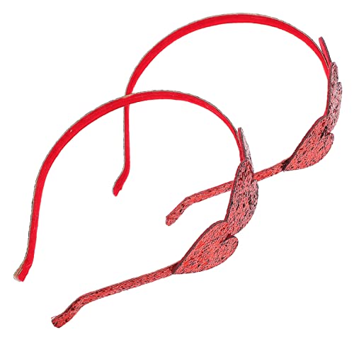 MUSISALY 2stücke Pailletten-herz-stirnband Rotes Herz Haarreifen Junge Mädchen Kopfschmuck Haarband Für Frauen Mädchen Mit Glitzerherz Design Für Frisuren Und Anlässe von MUSISALY