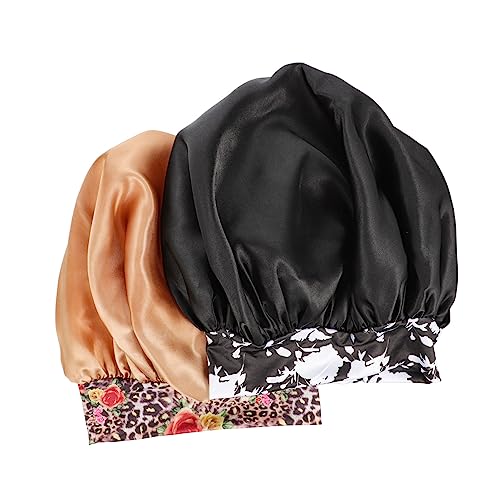 MUSISALY 2stücke Seiden Schlafhauben Für Frauen Elastische Nachthauben Aus Satin Haarhauben Zum Schlafen Komfortable Haarpflegebonnets Faltbare Schlafkappen Für Tägliche von MUSISALY