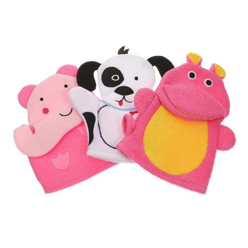MUSISALY 3 Stück Badewaschhandschuhe Cartoon-design Weiche Sichere Peeling-handschuhe für Sanfte Hautreinigung und Massage Geeignet für Junge Mädchen Kleinkinder von MUSISALY