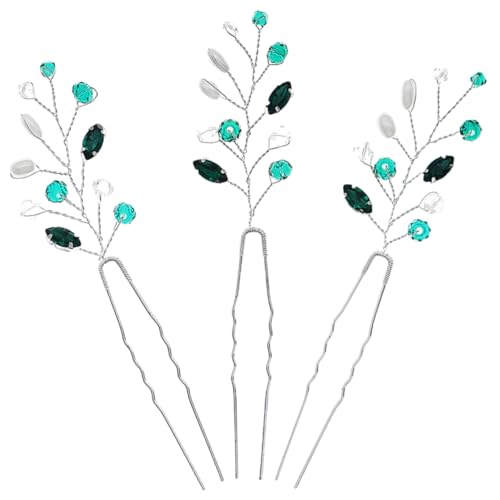 MUSISALY 3stücke U-förmige Haarnadeln Mit Strass Für Braut Und Damen Elegante Hochzeits-haaraccessoires Passend Für Verschiedene Anlässe Und Haartypen von MUSISALY