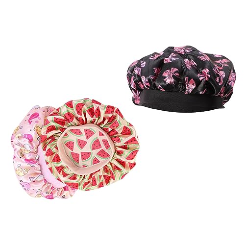 MUSISALY 3stücke Satin Für Junge Mädchen Elastische Nachtmützen Haarschutz Stirnbänder Für Duschen Und Schlafen Atmungsaktiv Und Bequem von MUSISALY