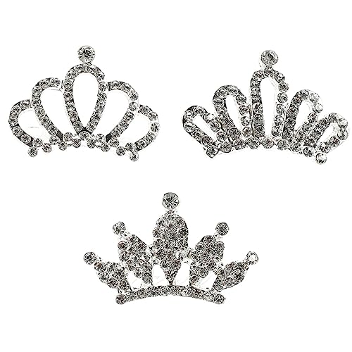 MUSISALY 3 Stück Kleine Tiara Tiara Kleine Strass Tiara Kinder Diademe Strass Tiara Kamm Geburtstagsparty Dekorationen Mädchen Tiaras Haarkamm Kinder Strass Diademe Kamm von MUSISALY