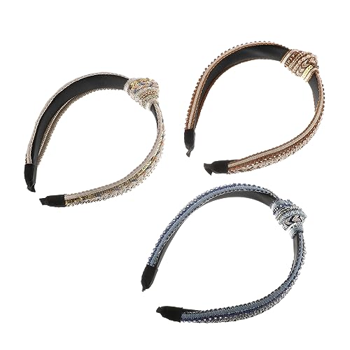 MUSISALY 3stücke Perlen Pailletten Stirnband Mit Strass Kopfschmuck Breites Haarband Für Damen Mädchen Alltag Hochzeit Party Zeremonie Geburtstag Bankett Club von MUSISALY