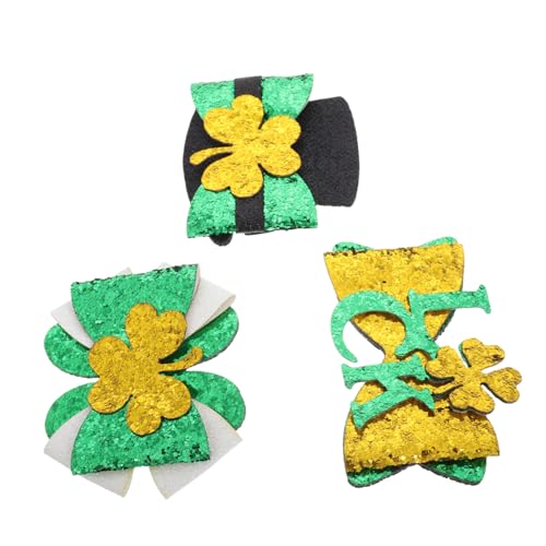 MUSISALY St Patricks Day Haarspangen Grün Glitzer Kleeblatt-haar-accessoires Mit Schleife Für Mädchen Frauen Party Festival von MUSISALY