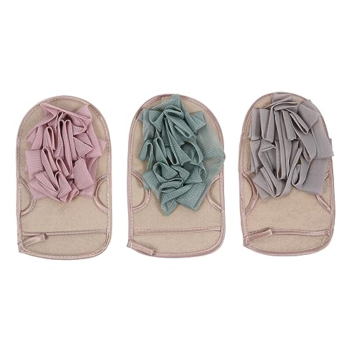 MUSISALY 3-teiliges Badehandschuh-set Doppelseitig Schwamm-handschuhe Körperpeeling Reinigung Bade-blumenhandschuhe Für Männer Und Frauen von MUSISALY