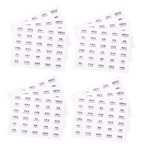 MUSISALY 30st Kosmetische Identifikationspaste Aufkleber Etiketten Wäscheleinenspanner-set Schwarzes Tintenetikett von MUSISALY