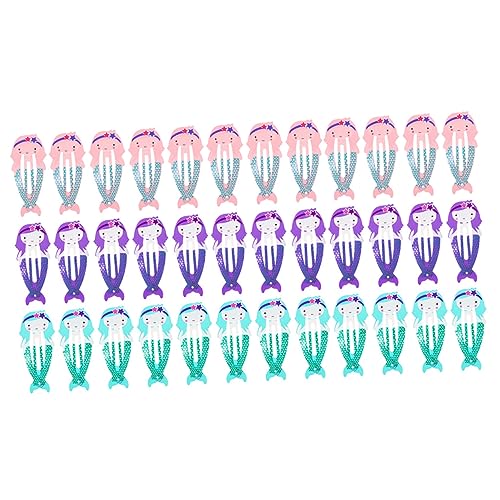 MUSISALY 36stücke Metall Meerjungfrau Snap Haarspangen Barrettes Mädchen Haar Accessoires Für Langes Kurzes Lockiges Haar von MUSISALY