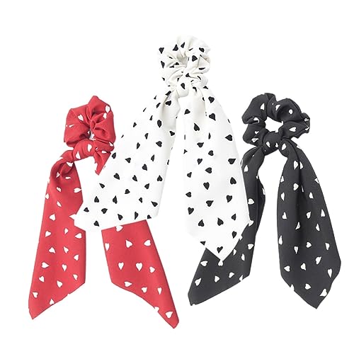 MUSISALY 3stücke Haarbänder Mit Schleife Haargummis Elastische Haarreifen Haarseile Aus Bändern Pferdeschwanzhalter Für Frauen Rot von MUSISALY