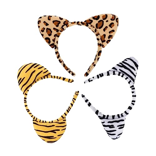 MUSISALY 3stücke Cartoon Tier Haarreifen Plüsch Stirnbänder Mit Tierohren Für Kinderpartys Kreative Haaraccessoires Für Mädchen Und Für Kostüm Oder Fest Geeignet von MUSISALY